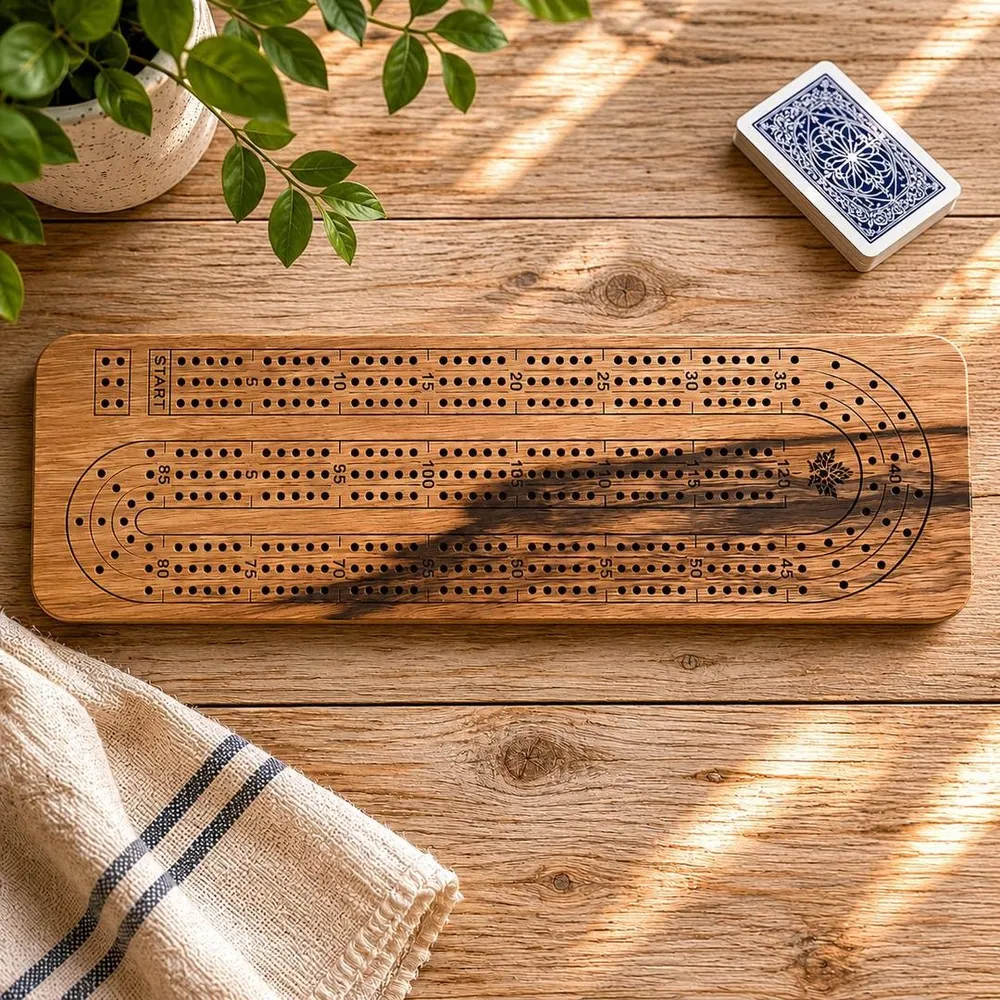 Black Limba Cribbage Board — Korina 3-Track (Ready to Play)