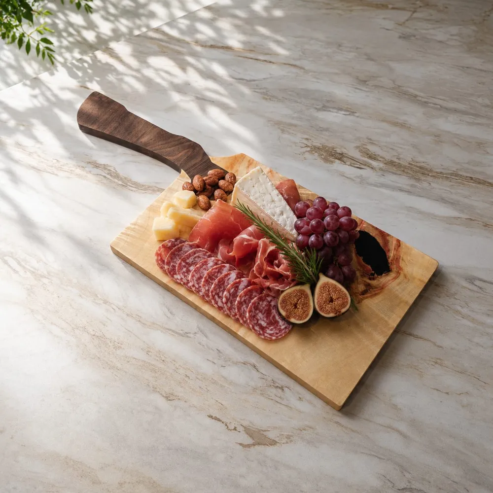 Chopcuterie Board — Manitoba Maple & Walnut, 18.5″